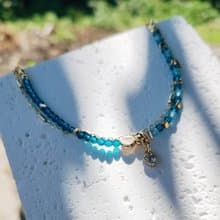 瑠岸明月【藍】-藍磷灰 藍尖晶 單雙設計半寶石手鍊