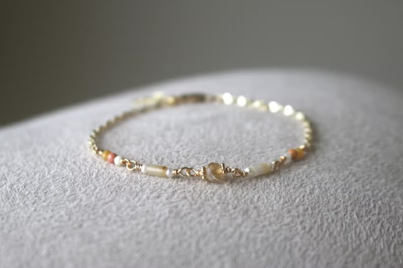 手鍊 黃水晶 珍珠 瑪瑙 - 成就感 -