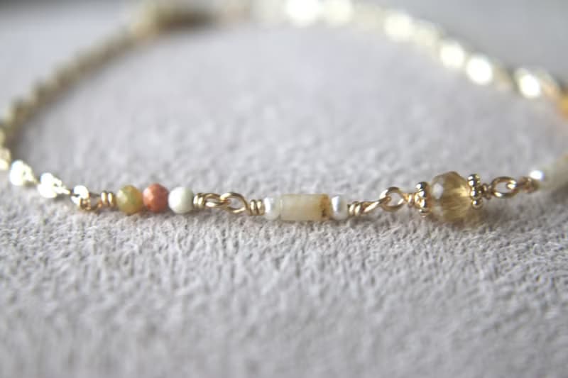 手鍊 黃水晶 珍珠 瑪瑙 - 成就感 -