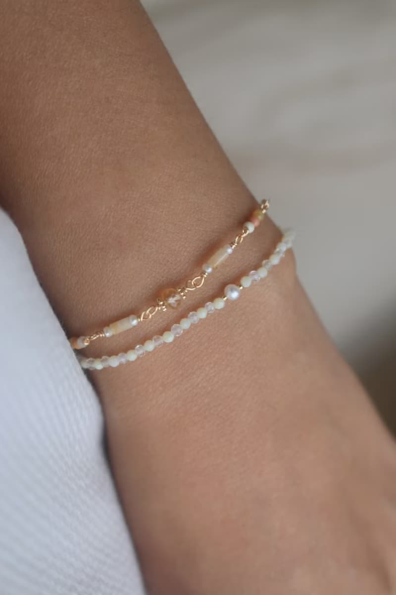 手鍊 黃水晶 珍珠 瑪瑙 - 成就感 -