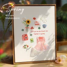 春夏秋冬系列刺繡手工diy資料包卡通相框畫家居擺件送朋友禮物