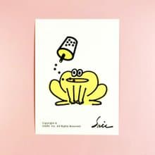 防水貼紙 機車貼紙 行李箱貼紙 青蛙 frog 安全帽貼紙 悠遊卡