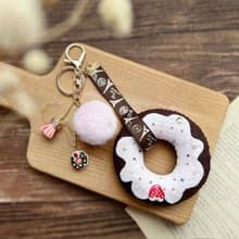 巧克力草莓Donuts 吊飾 鑰匙圈 聖誕禮物 七夕情人節禮物