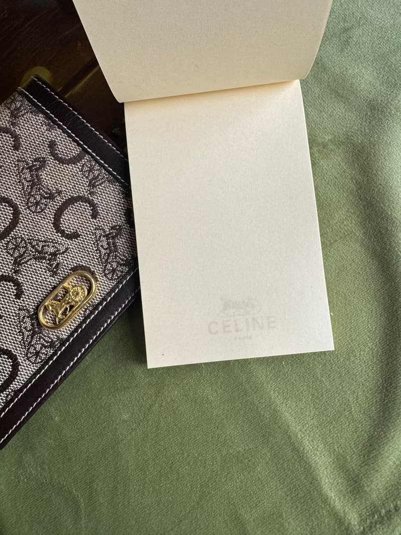 中古未使用品 Celine 馬車老花 皮夾 記事本套 證件套 文具禮物