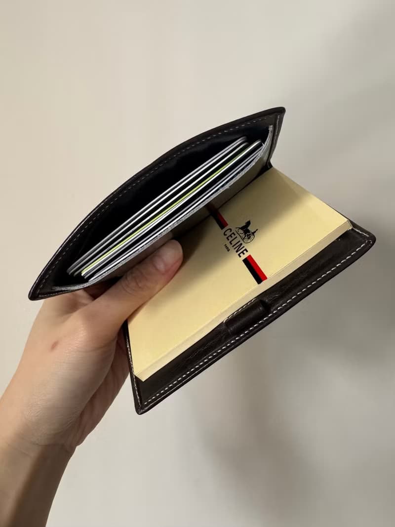 中古未使用品 Celine 馬車老花 皮夾 記事本套 證件套 文具禮物