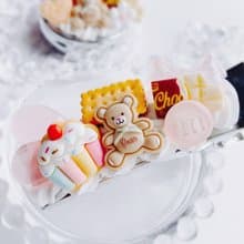 hair clip, hair accessory, fake sweets,choco,fake food, food sample, present,swe