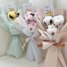 棉花花束 鬼怪花束 棉花 畢業花束 幼稚園畢業 乾燥花 永生花