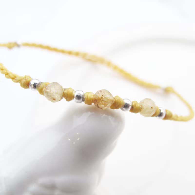 【水晶蠟繩系列】豔陽 |天然鈦晶 正能量極細蠟繩手鍊| 大員囡仔