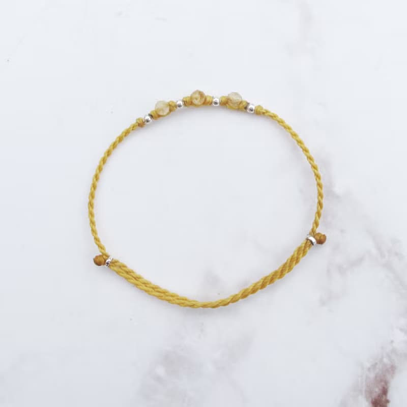 【水晶蠟繩系列】豔陽 |天然鈦晶 正能量極細蠟繩手鍊| 大員囡仔