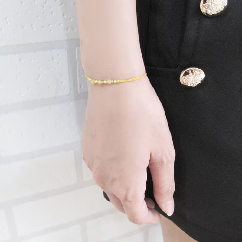 【水晶蠟繩系列】豔陽 |天然鈦晶 正能量極細蠟繩手鍊| 大員囡仔