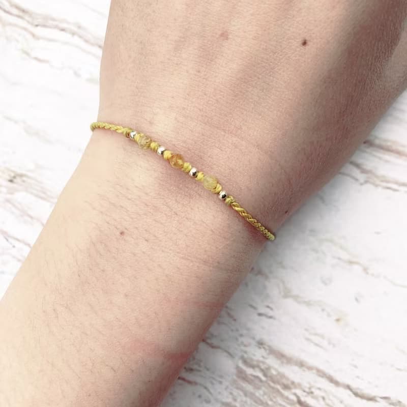 【水晶蠟繩系列】豔陽 |天然鈦晶 正能量極細蠟繩手鍊| 大員囡仔