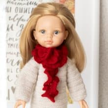 Openwork scarf for dolls, doll clothes, 娃娃衣服 针织围巾 给我女儿的礼物 人形 娃娃配件 娃娃 冬季服装