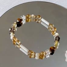 黃水晶 黃虎眼 茶晶 白水晶|| 招財 自信勇氣 舒壓淨化 水晶手鍊