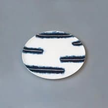 【303select】日本有田燒  吳須染刷毛帶柄碗盤 盤  多尺寸