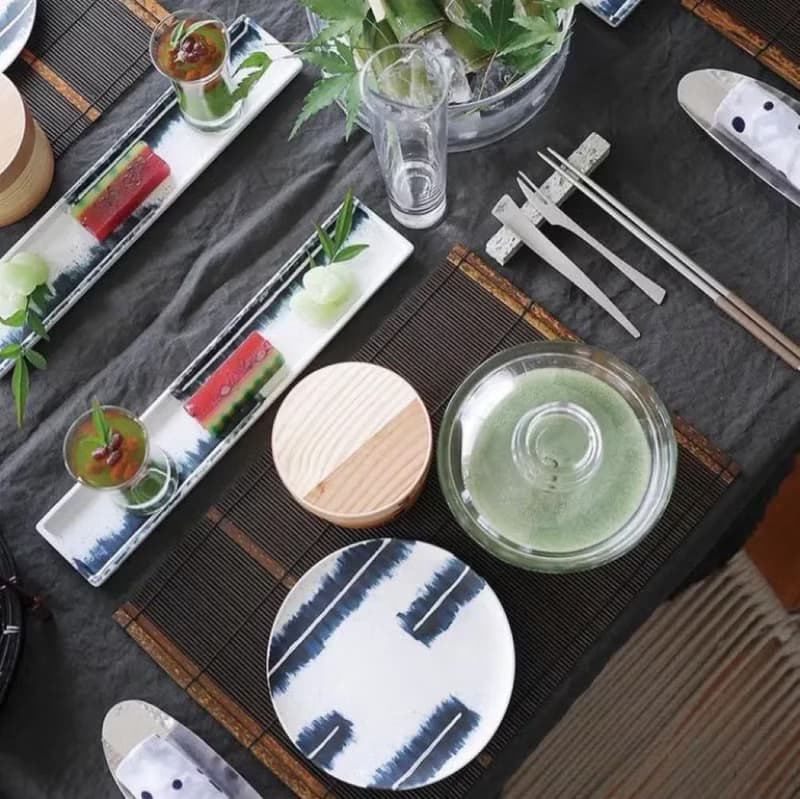 【303select】日本有田燒  吳須染刷毛帶柄碗盤 盤  多尺寸