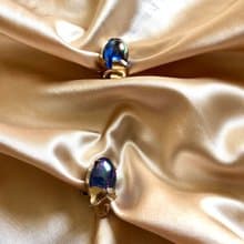 Vintage Purple Grape Glass Gold Clip On Earrings