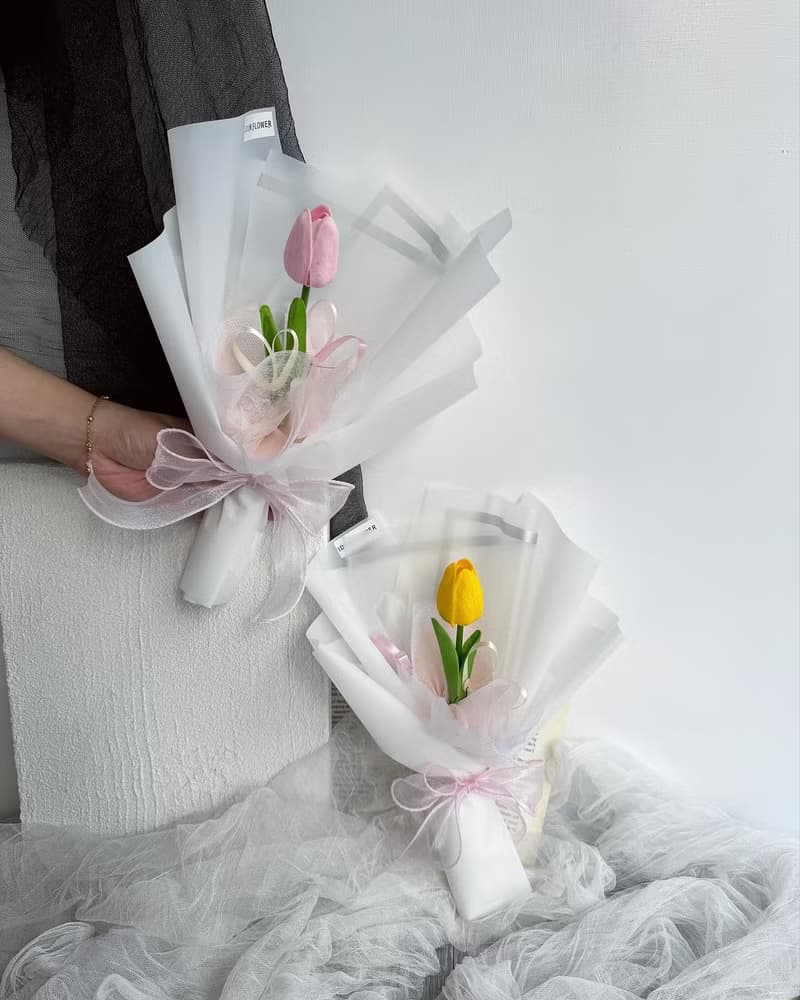伊登花室 仿真花 鬱金香花束 單個販售