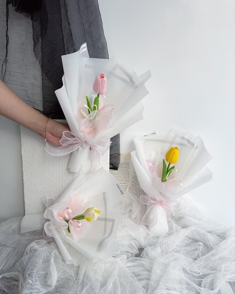 伊登花室 仿真花 鬱金香花束 單個販售
