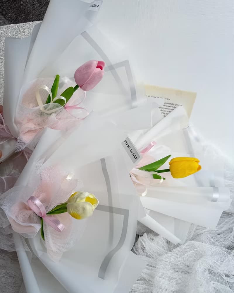 伊登花室 仿真花 鬱金香花束 單個販售