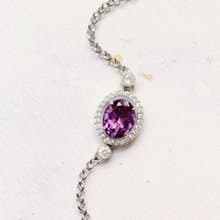 天然紫水晶 純銀手鍊 火光 好人緣 輕珠寶 2月生日石