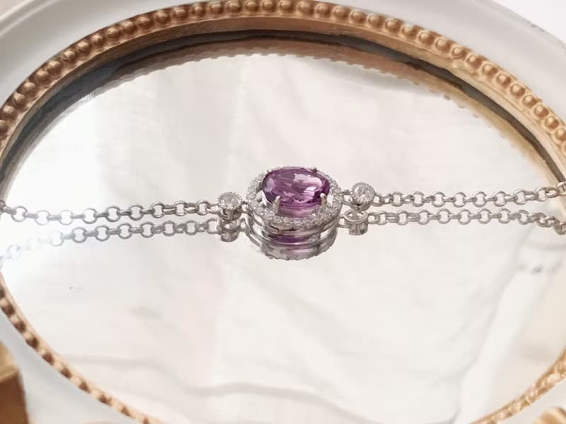 天然紫水晶 純銀手鍊 火光 好人緣 輕珠寶 2月生日石