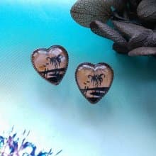 Vintage Jewelry 西洋古董飾品 Morpho Butterfly 愛心 栓式耳環