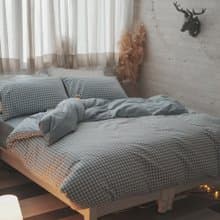 寧靜格 100%精梳棉 床包組 台灣製造