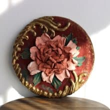 Peony painting, 3D flower, decorative panel, home decor.