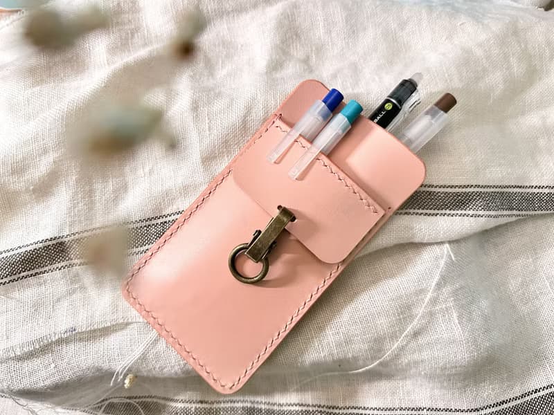 插口袋筆套 好好縫 皮革DIY材料包 便攜筆袋 真皮 實用 生日禮物