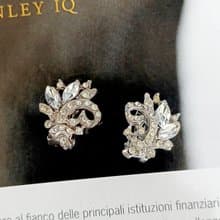 vintage jewelry  低調奢華萊茵花卉 夾式耳環