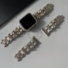 Apple Watch 星光皮革鏈帶不鏽鋼錶帶  雙色
