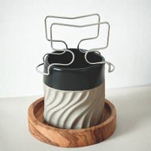 橄欖木杯托掛耳咖啡架組合