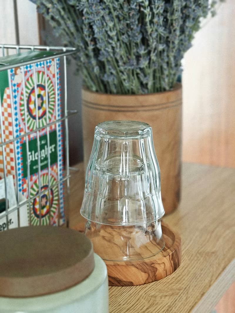 橄欖木杯托掛耳咖啡架組合