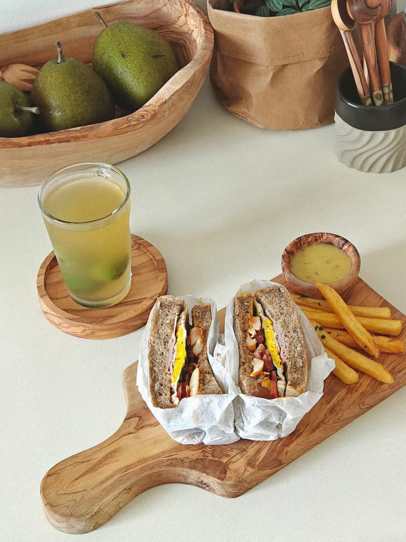 橄欖木杯托掛耳咖啡架組合