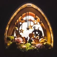 小王子 光影花語  永生花 木雕夜燈