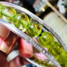 天然財富之光橄欖石4.8-5.2mm水晶手珠招貴人招財事業提升防小人