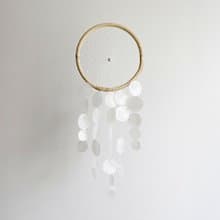 DIY-KIT |Ricotta Cheese Delicious(L)-White-Circle|Shell Wind Chime Mobile|#0-381