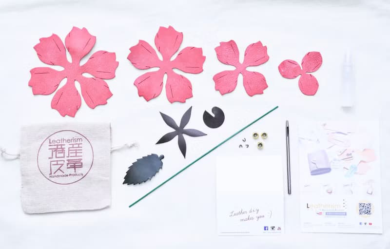 皮革玫瑰花 - 玫瑰紅 皮革材料包 情人節 免費刻名 Leather Rose