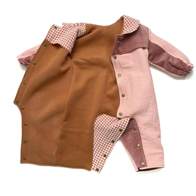 【現貨】特洛伊睡夢半醒中| 雙面鋪棉開釦長袖包屁連身服