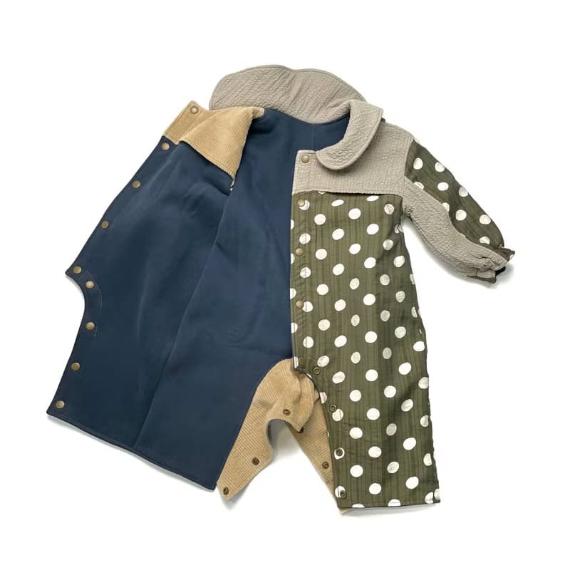 【現貨】特洛伊睡夢半醒中| 雙面鋪棉開釦長袖包屁連身服