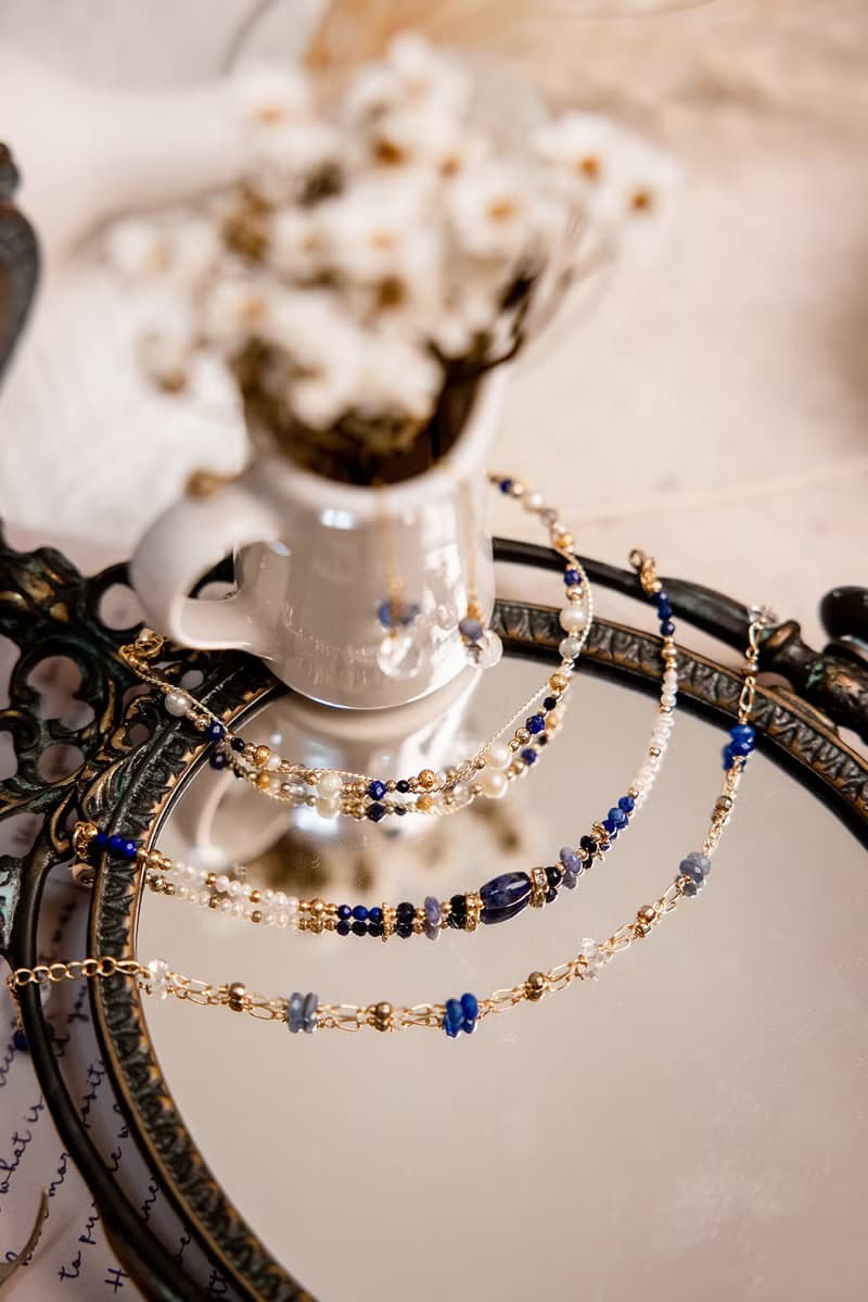 事業 x青金石 珍珠 拉長石 水晶 天然石【蒲公英記憶】纏繞手鍊