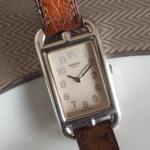 HERMES エルメス ケープコッド ナンタケット ウォッチ 腕時計 ブラウン レザー ヴィンテージ