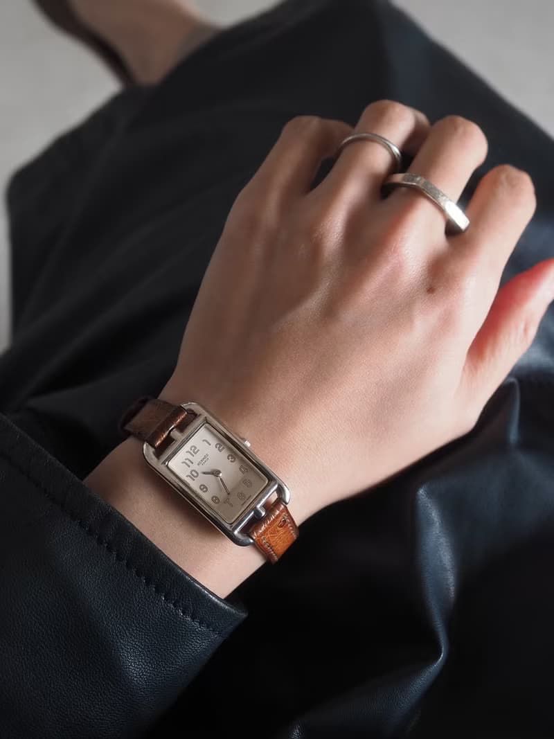 HERMES エルメス ケープコッド ナンタケット ウォッチ 腕時計 ブラウン レザー ヴィンテージ