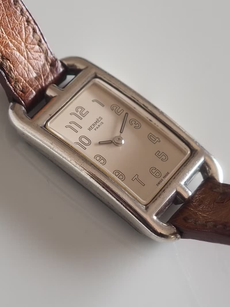 HERMES エルメス ケープコッド ナンタケット ウォッチ 腕時計 ブラウン レザー ヴィンテージ