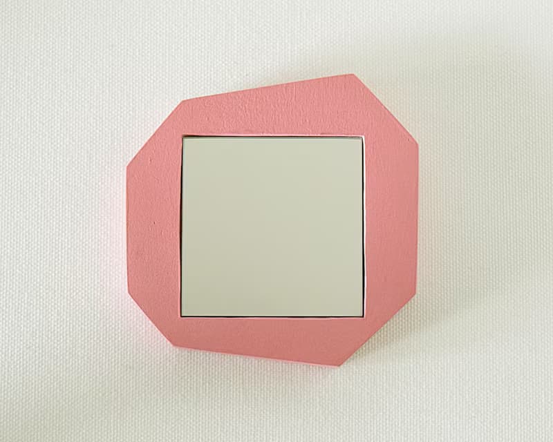 Geometric Hand Mirror Mini (arch and line - pink almond)