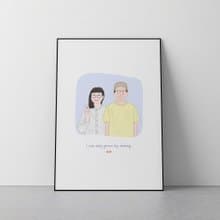 Custom Portrait illustration ,Reorganise of couple with pets.