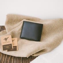 【禮盒】抽取式真皮拉鍊短夾 X518 黑