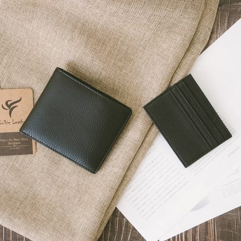 【禮盒】抽取式真皮拉鍊短夾 X518 黑