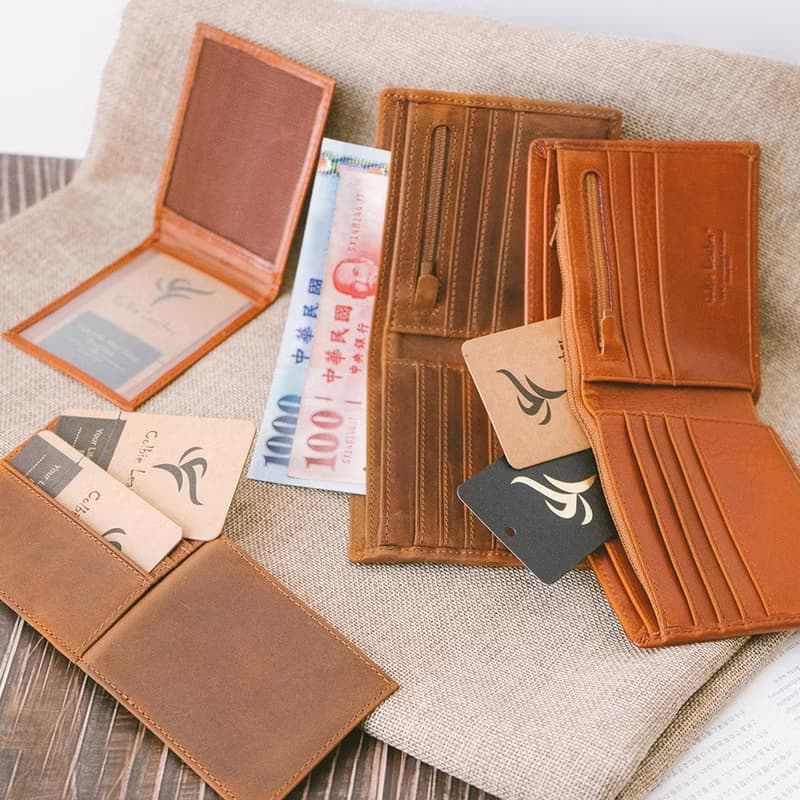 【禮盒】抽取式真皮拉鍊短夾 X518 黑