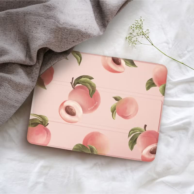 iPad case 12.9/Air5/iPad 9/mini 6 戀戀水蜜桃 皮革平板保護套